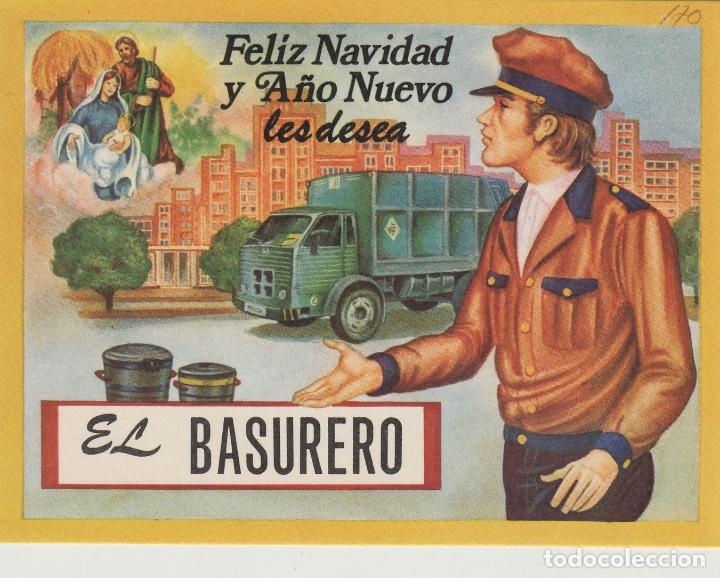 Postales: BASURERO - edita VIKINGO , TARJETA FELICITACION NAVIDAD-PASCUAS ,OFICIOS . ver dorso