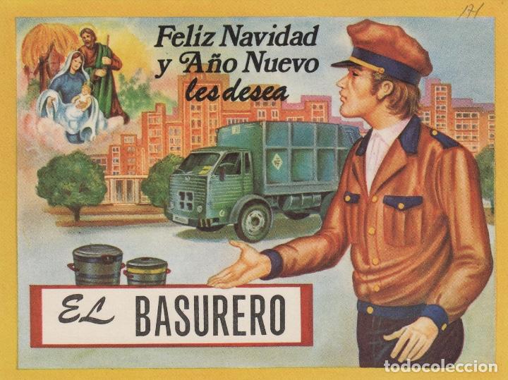 Postales: BASURERO - edita VIKINGO , TARJETA FELICITACION NAVIDAD-PASCUAS ,OFICIOS . ver dorso