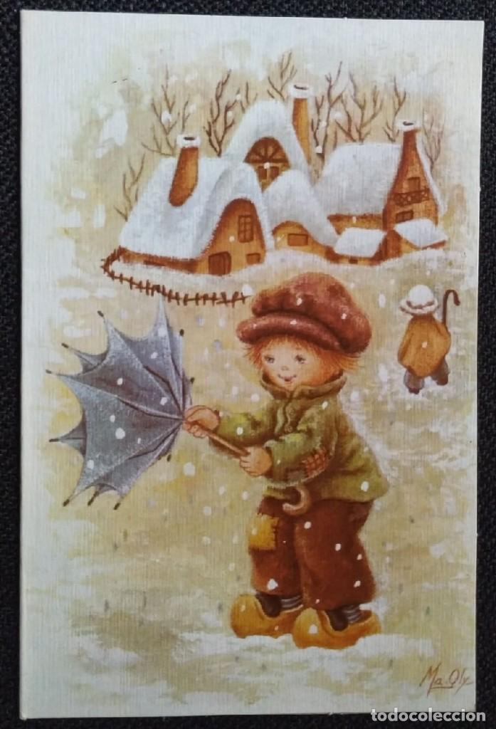 Postkarten: 0806G - EDICIONES ORTIZ SERIE X294-B - DIPTICA 13X8,5 CM - ILUSTRA MA.OLY