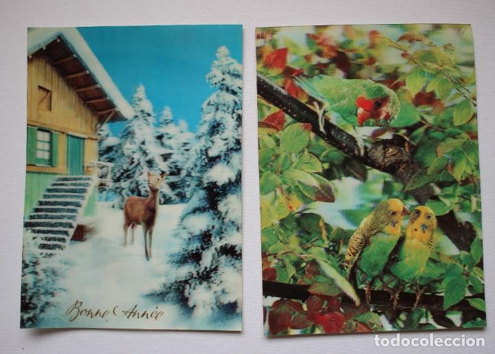 Postais: Dos tarjetas postales tridimensionales. De Suiza del a&ntilde;o 1968.