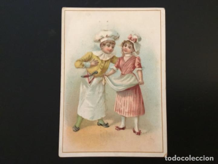 Postais: Cromo antiguo tarjeta felicitaci&oacute;n Navidad Publicidad Peluquer&iacute;a Lorenzo Torras