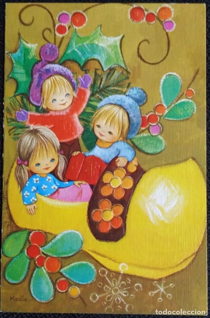 Postales: 8950- MARIA- EDICIONES ORTIZ X186- DIPTICA, EN RELIEVE 13X8,5 CM