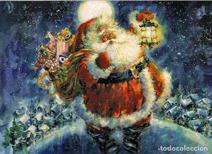 Postales: 9327 - STEWART SHERWOOD - SANTA CLAUS CAMINO A REPARTIR LOS REGALOS - 14X10 CM