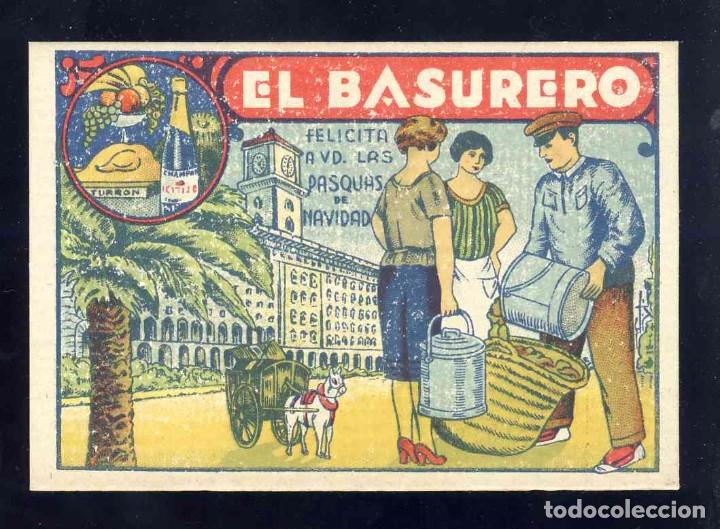Postais: Felicitacion navide&ntilde;a de Oficios: EL BASURERO. En carton recio