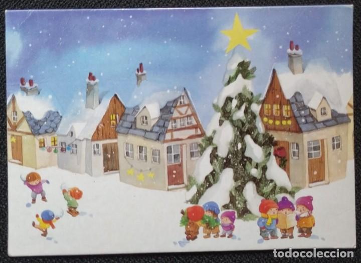 Cartoline: 9357A - ANNA LLORENS? - DISFRUTANDO LA NAVIDAD- EDICIONES ONE HEART 3C4162 - DIPTICA 14X11 CM