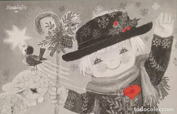 Cartoline: 0788Q - FERR&Aacute;NDIZ - UN PASTOR NAVIDE&Ntilde;O CON CORAZ&Oacute;N DE POETA- DIPTICA 17X11,5 CM