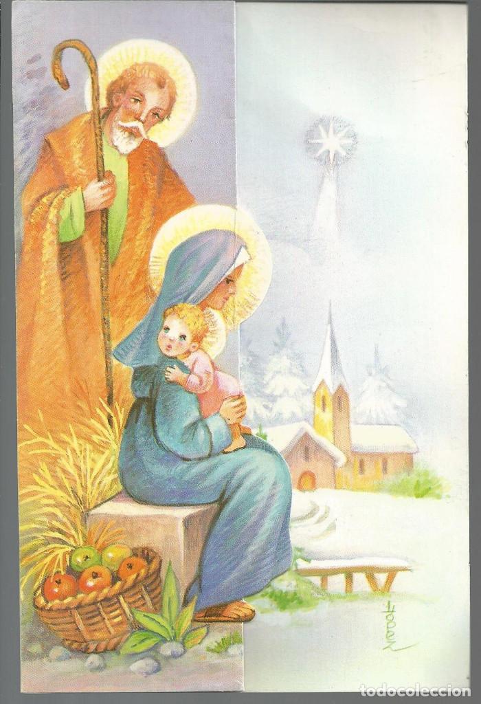 Postales: FELICITACION NAVIDAD TROQUELADA *L&Oacute;PEZ* - DIPTICA, 17X11 CM - EDICROMO 1988