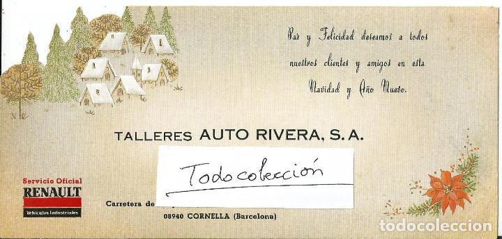 Postcards: FELICITACION NAVIDAD *SERVICIO RENAULT*, TALLERES AUTO RIVERA - 21X10 CM