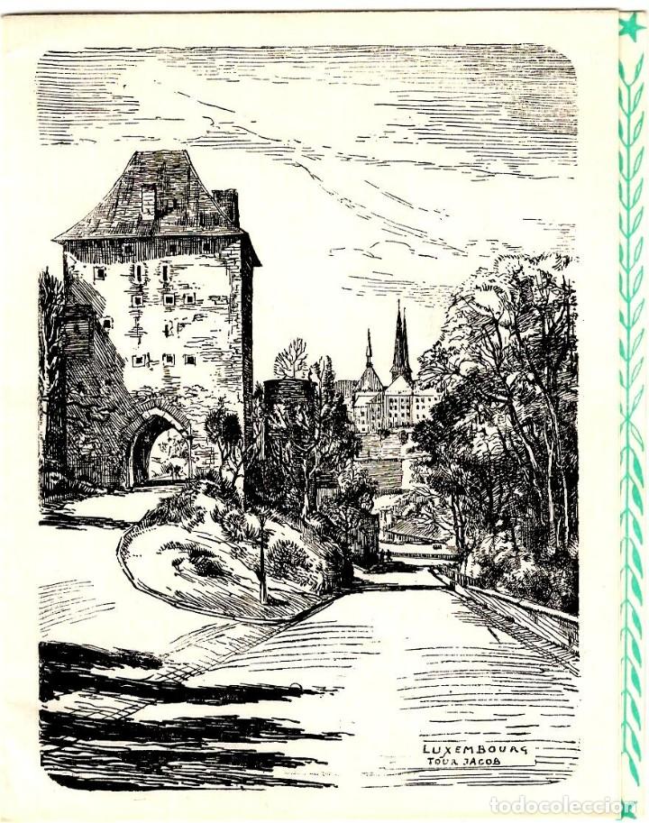 Cartes Postales: Felicitaci&oacute;n Navide&ntilde;a Belga Cuadr&iacute;ptica - Grabado Luxembourg Tour Jacob en papel