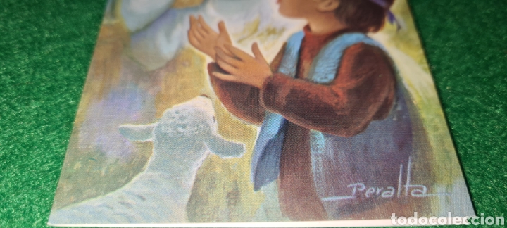 Postales: Preciosa postal de Navidad. Peralta. Diptico. Escrita. - Foto 4