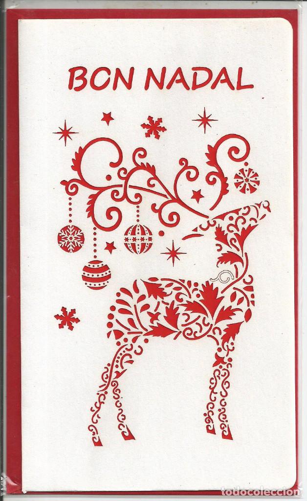 Postkarten: FELICITACION NAVIDAD TROQUELADA CON SOBRE, DIPTICA, 18X10,5 CM, NUEVA