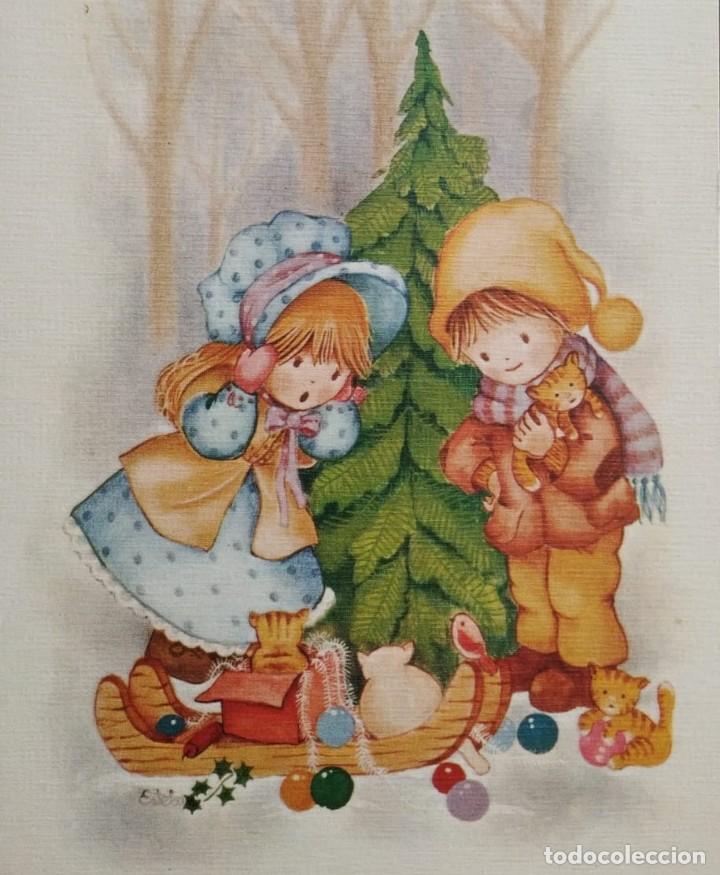 Postais: 2076F - ESTEBAN - UN TRINEO CON ADORNOS NAVIDE&Ntilde;OS -EDICIONES ORTIZ X330 - DIPTICA 16,5X8,5 CM