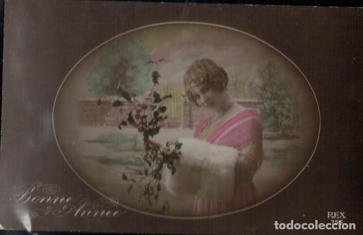 Postkarten: Postal antigua circulada. Bonne Ann&eacute;e. Rex 756