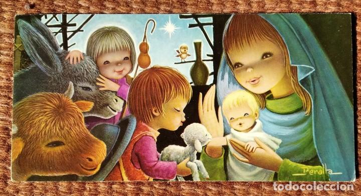 Postales: TARJETA DE NAVIDAD ILUSTRADA POR PERALTA - NACIMIENTO - BELEN