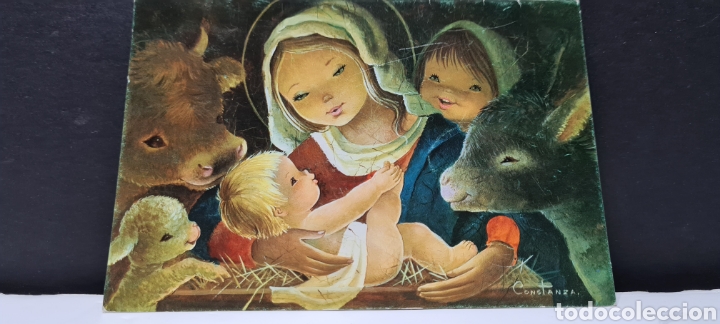 Postales: Preciosa postal de Navidad. Constanza. Diptico. Escrita. - Foto 1
