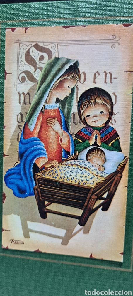 Postales: Preciosa postal de Navidad. Joan. Diptico. Escrita. - Foto 2