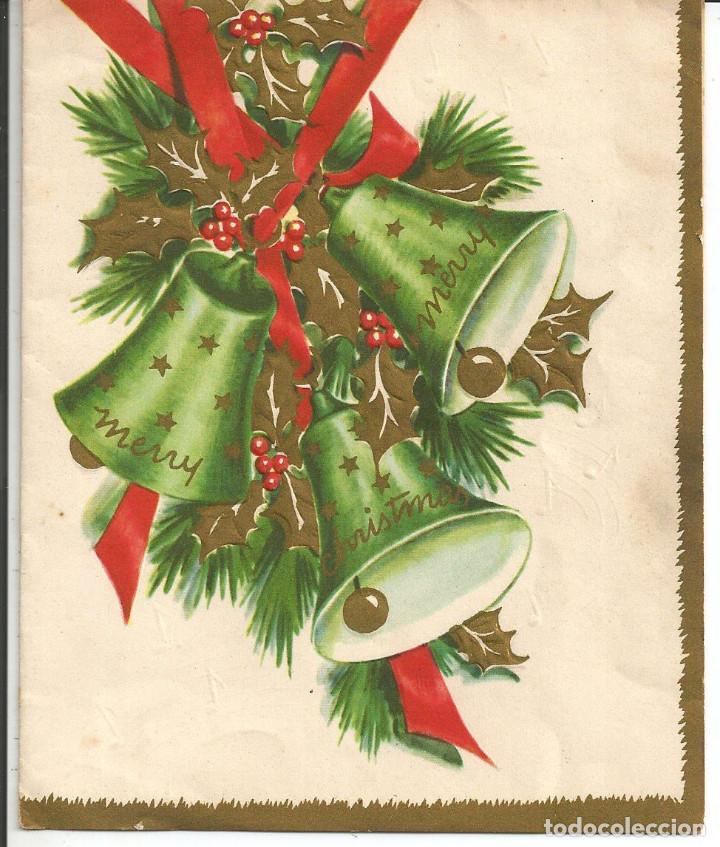 Postais: FELICITACION NAVIDAD *CAMPANAS, ADORNO NAVIDE&Ntilde;O* - ESCRITA 1953