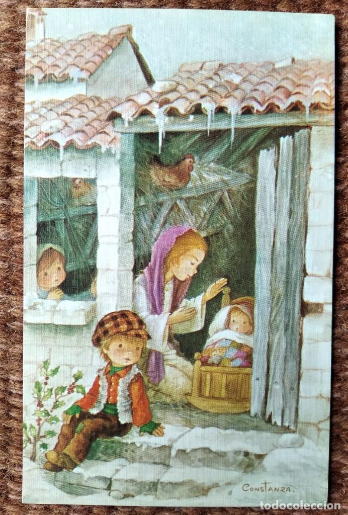 Postales: TARJETA DE FELICITACION DE NAVIDAD - NACIMIENTO - BELEN - ILUSTRACION CONSTANZA