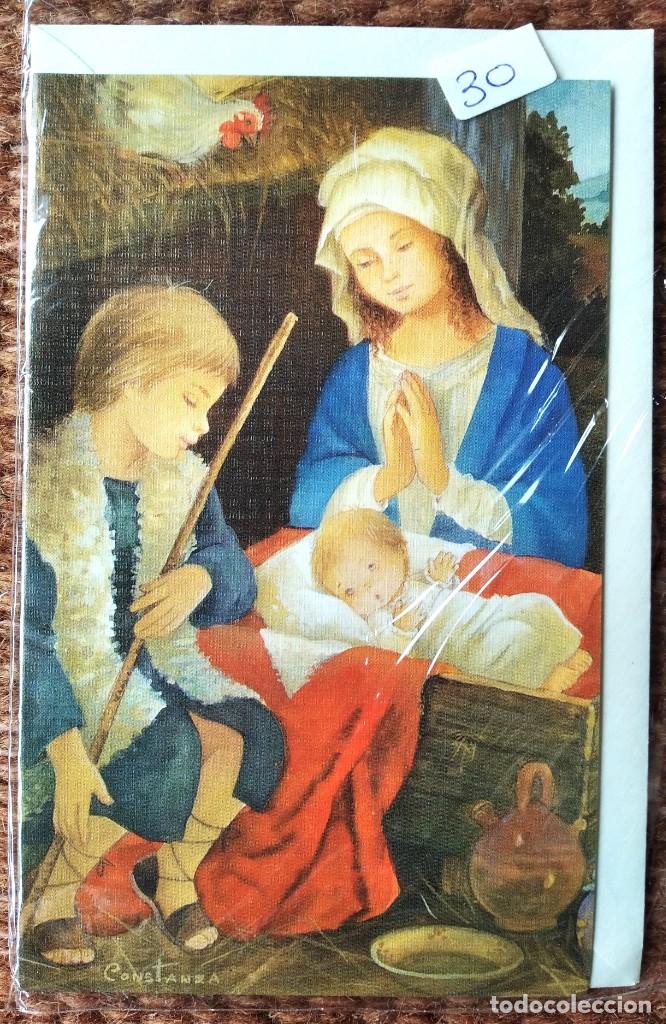 Postales: TARJETA DE FELICITACION DE NAVIDAD - NACIMIENTO - BELEN - ILUSTRACION CONSTANZA - CON SOBRE ORIGINAL