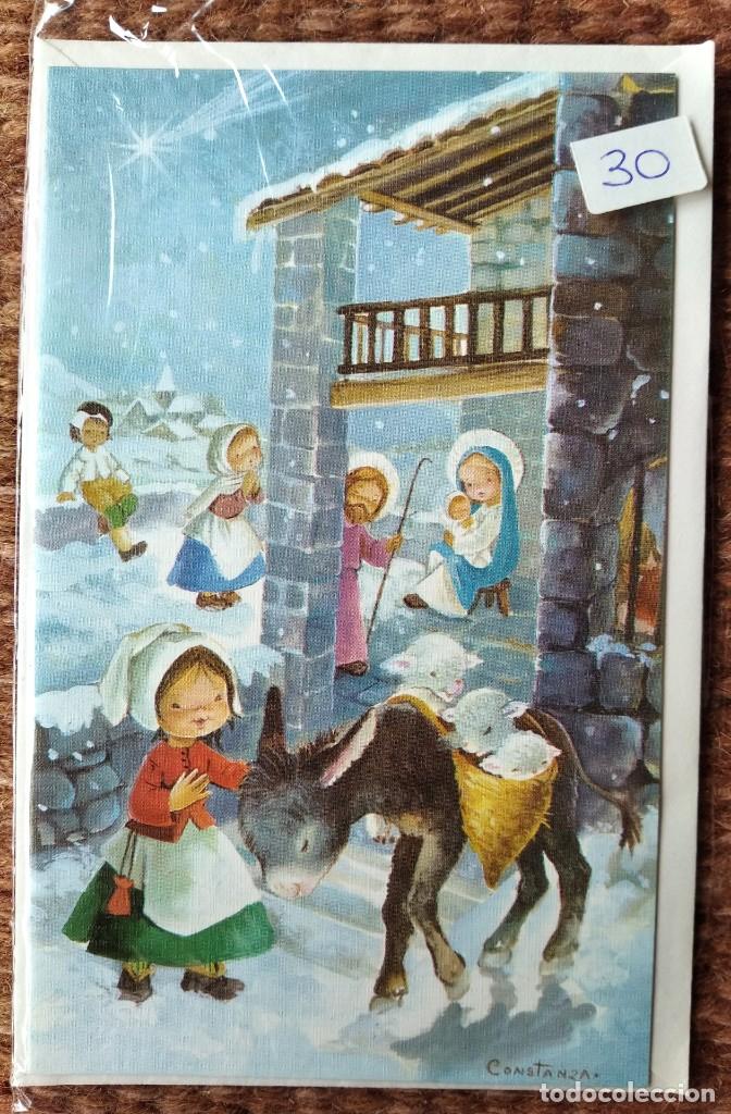 Postales: TARJETA DE FELICITACION DE NAVIDAD - ILUSTRACION CONSTANZA - CON SOBRE ORIGINAL - belen - nacimiento