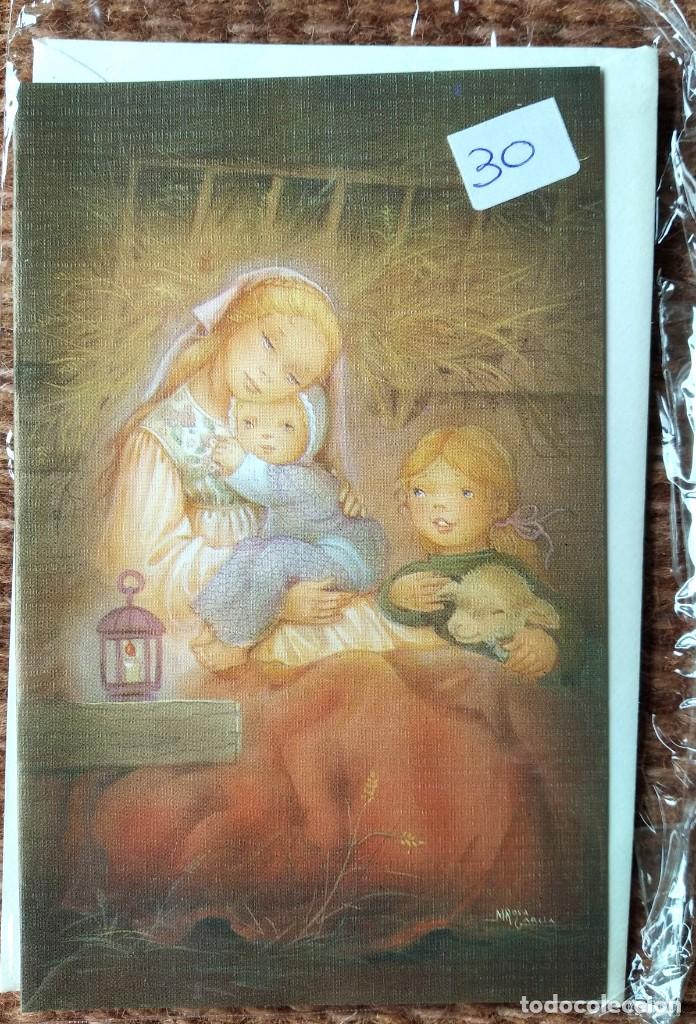 Postales: TARJETA DE FELICITACION DE NAVIDAD - ILUSTRACION MARIA ROSA GARCIA - CON SOBRE ORIGINAL -belen -