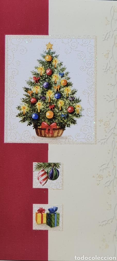 Postcards: Preciosa postal de Navidad. Diptico. Sin escribir. Con purpurina