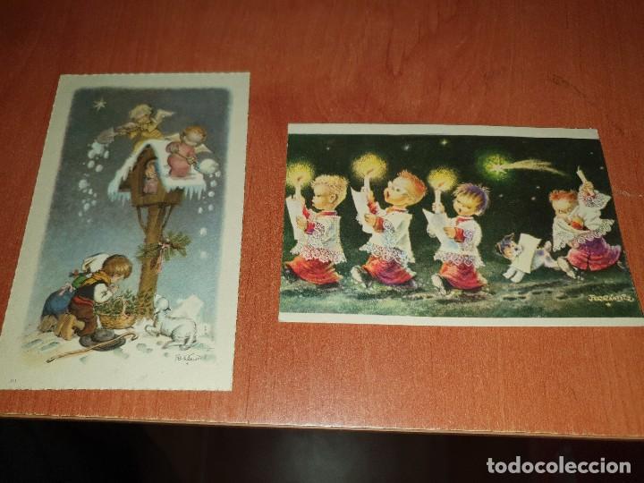 Postkarten: Ferrandiz, 2 tarjetas navide&ntilde;as, sencilla y diptico, 11 x 7 cm. Escritas