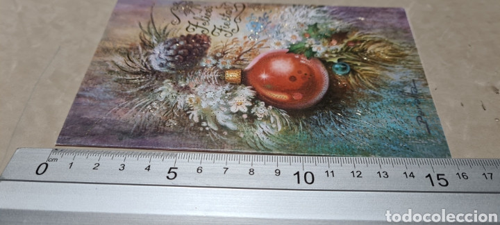 Postales: Preciosa postal de Navidad. Diptico. Peralta. Escrita. - Foto 4