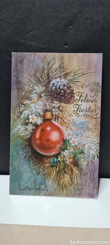 Postales: Preciosa postal de Navidad. Diptico. Peralta. Escrita. - Foto 5