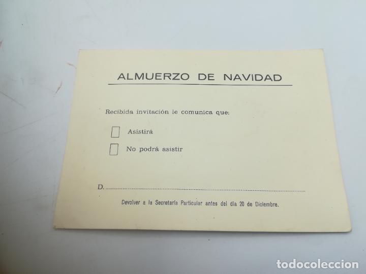 Cartes Postales: ANTIGUA TARJETA DE EMPRESA. A&Ntilde;OS 70. ALMUERZO DE NAVIDAD. COMUNICACI&Oacute;N DE ASISTENCIA. VER