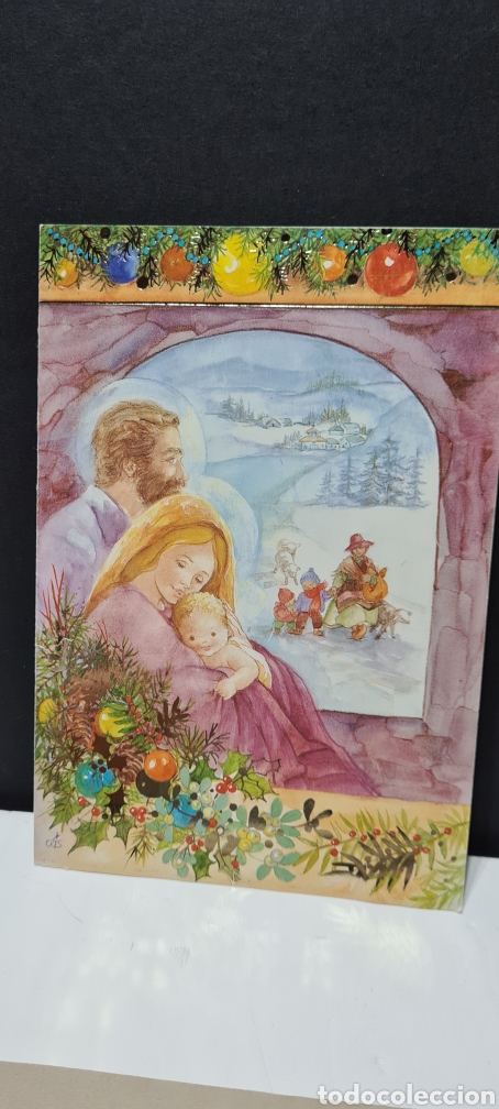 Postales: Preciosa postal de Navidad. Diptico. Cris. Escrita - Foto 4