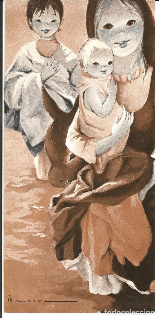 Postais: FELICITACION NAVIDAD *MARIVI* - LA VIRGEN CON EL NI&Ntilde;O - GRANDE 21X10,5 CM.