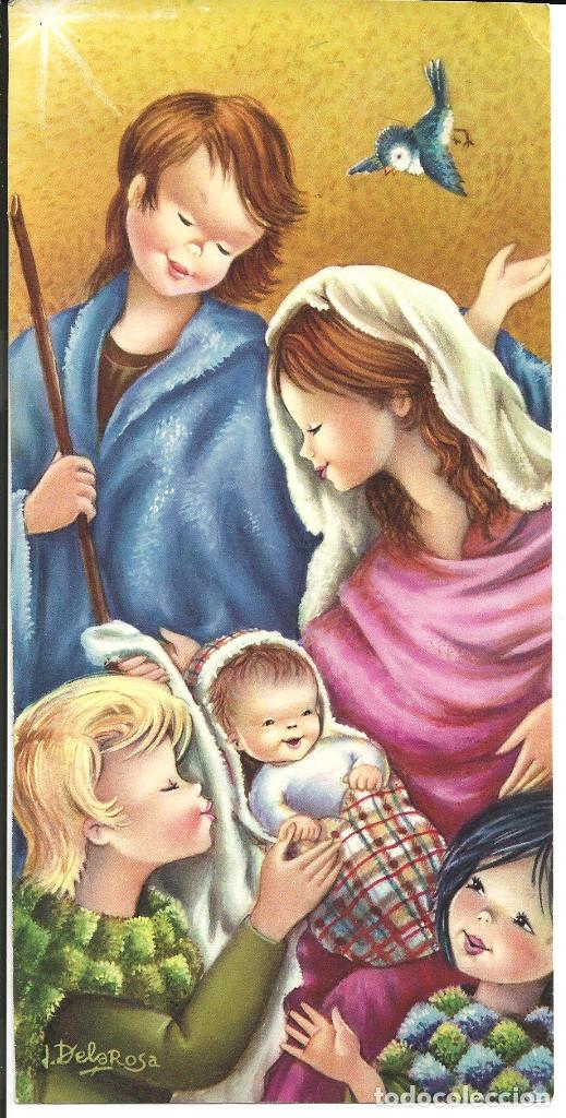 Postkarten: FELICITACION NAVIDAD *J. DE LAROSA* - EL NACIMIENTO - GRANDE 22,7X11,2 CM.