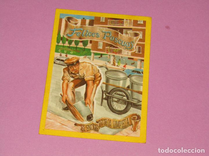 Cartes Postales: Antigua Felicitaci&oacute;n * EL ENCARGADO DE LA LIMPIEZA * Felices Pascuas - A&ntilde;o 1970s.