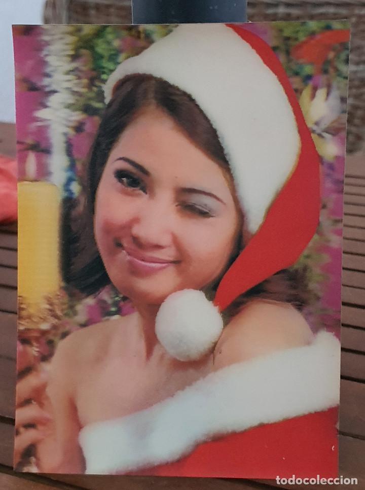 postal 3d blanda - navidad - mujer guiñando un - Comprar Postais antigos de  Natal no todocoleccion