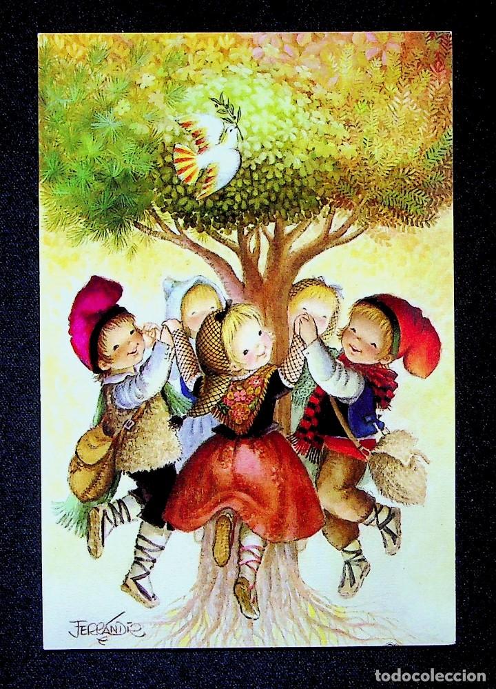 Postkarten: TARJETA NAVIDE&Ntilde;A. FERR&Aacute;NDIZ. N. 1815-4. ARMON&Iacute;A. A&Ntilde;O 1973.