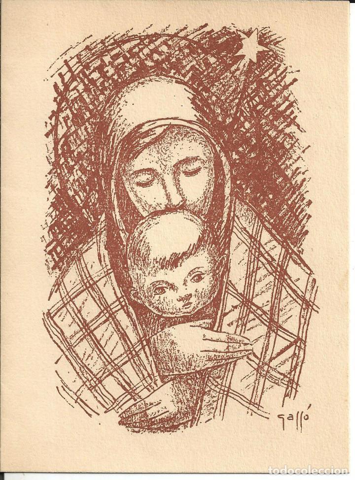 Postkarten: FELICIDAD NAVIDAD *GASS&Oacute;* - LA VIRGEN Y EL NI&Ntilde;O - DIPTICA, 16X12 CM.
