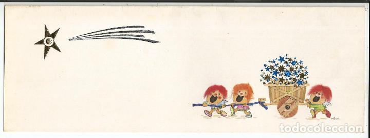 Postkarten: FELICITACION NAVIDAD *RIGOL* - NI&Ntilde;OS Y CARRO DE ESTRELLAS -SERIE 714 - DIPTICA, 22,5X8 CM - A&Ntilde;O 1971