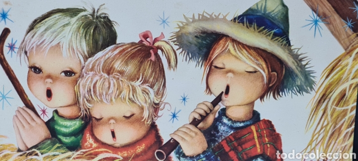 Postais: Preciosa postal de Navidad. Diptico. Augu&eacute;R. Escrita. Tama&ntilde;o grande