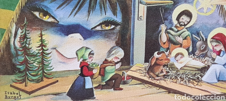Postais: Preciosa postal de Navidad. Diptico. Isabel Burgos. Escrita