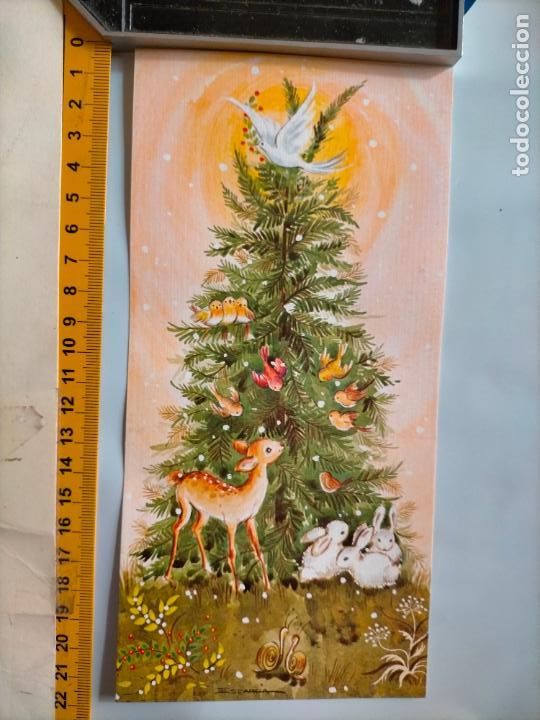 Postales: REFERENCIA MUESTRAS : FELICITACION NAVIDAD DESPEGADA DE MUESTRARIO O ALBUM DE TIENDA . LEER