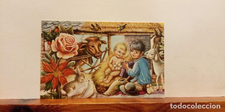Cartoline: VISITA AL NI&Ntilde;O JES&Uacute;S. MINI TARJETA DE NAVIDAD. UNA HOJA. SIN USAR