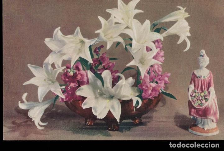 Postales: Flores. Felicitaci&oacute;n. / Postal circulada