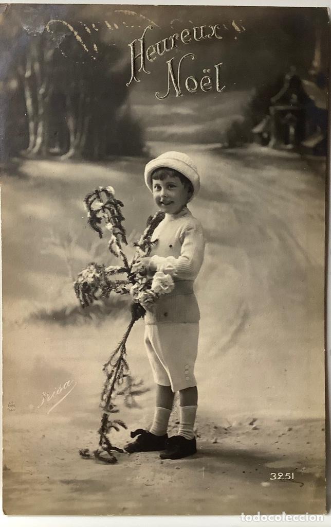 Postcards: Felicitaci&oacute;n holandesa de Feliz Navidad, ni&ntilde;o. 3251, circulada. Foto real