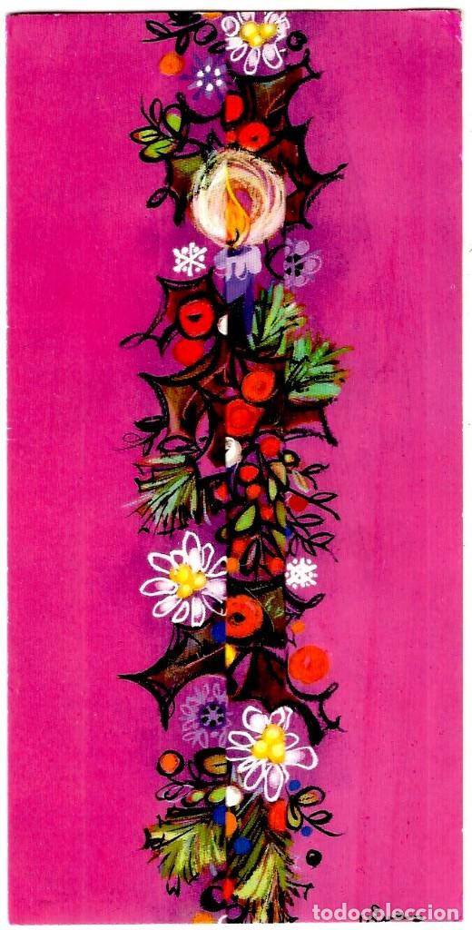 Postkarten: Felicitaci&oacute;n Navide&ntilde;a 1973 - D&iacute;ptica - Ed. Sabadell - Avet 3431-1 - Ilustra Vives -166x84mm plegada