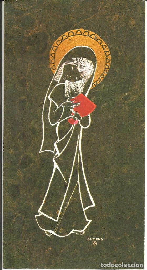 Postcards: FELICITACION NAVIDAD *SALMONS* - VIRGEN, NI&Ntilde;O -SABADELL, SANTANIT F 5009 - DIPTICA, 22X11,5 CM, 1963