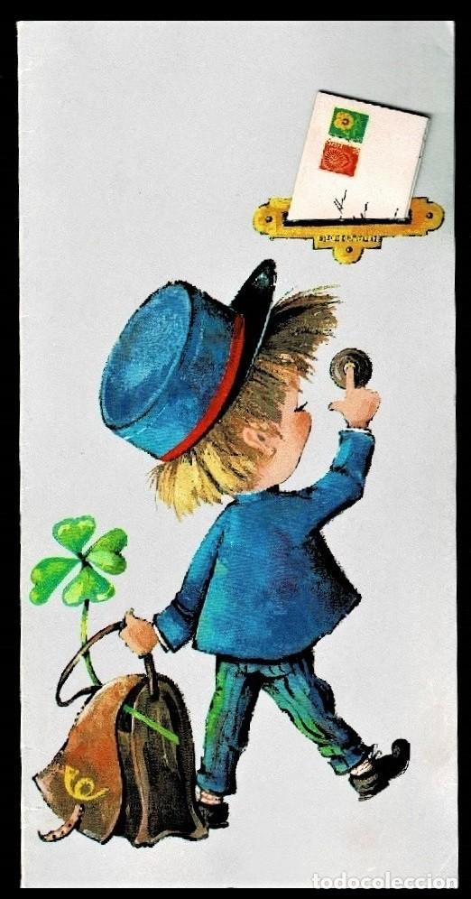 Postcards: 2089S - EL CARTERO LLAMA A SU PUERTA- EDICIONES ABC 7774 . DIPTICA, TROQUELADA , ALEMANA -21X10,5 CM