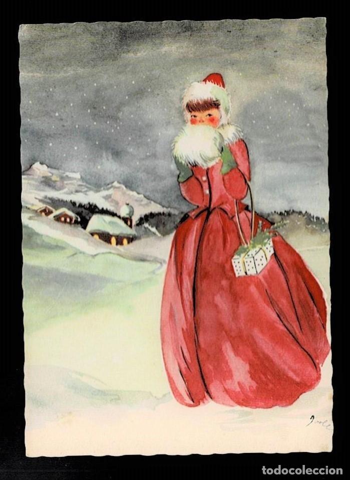 Postales: 0843E -DE CAMINO A LA NOCHE BUENA- EDIC. M. Nr. 5701- (ALEMANA) 14,8X10,5 CM - ILUSTRA JOOLE?