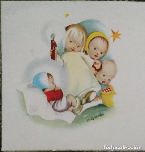 Postais: 0898D - M. GRANADOS - PRECIOSA TARJETA DE FELICITACI&Oacute;N- SENCILLA 11,3X6,5 CM - 1957