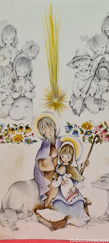 Postkarten: Preciosa postal de Navidad. Diptico. Roser Puig. Ediciones Sabadell. Escrita